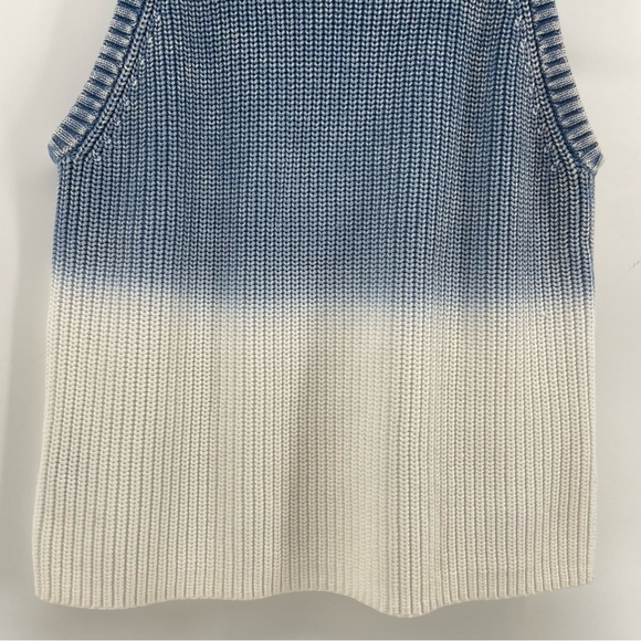 525 America Sweater Vest Blue White Ombre Knit 100% Cotton M - Picture 6 of 9